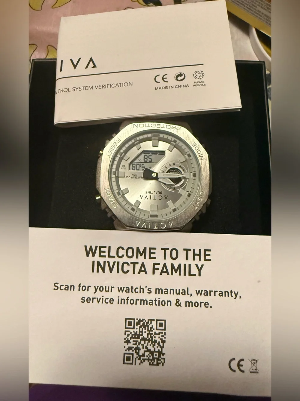 Activa x Invicta ACWM423-003 Silver Blue Analog Digital Watch NIB